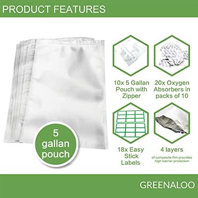 20 Pcs 5 Gallon Mylar Bags for Food Storage - 10 Mil Thick