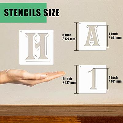 Alphabet Letter Stencils 4 Inch, 36 Pcs Reusable Plastic Letter Numbers  Template