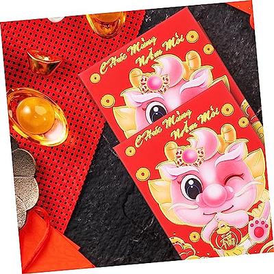 12PCS Chinese Red Envelopes for Wedding, Lucky Money Gift Pockets with  Dragon&Phoenix Pattern