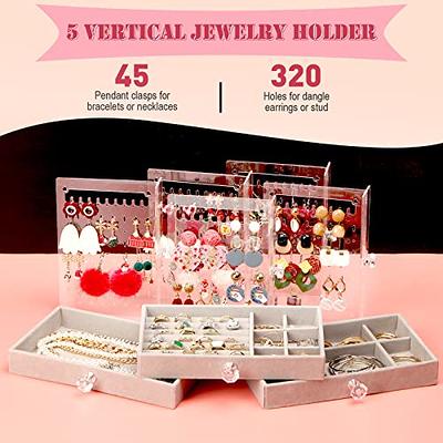 FEECKOCK Earring Organizer Box Acrylic Jewelry Box Storage Drawers