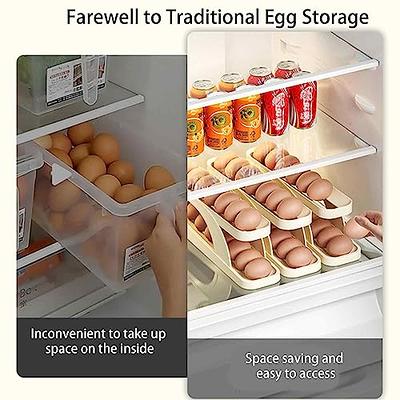 Egg Holder For Refrigerator Automatically Rolling Egg Storage Container 2  Tier