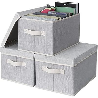 GRANNY SAYS Shelf Large Storage Bins with Lids, Collapsible Storage Box  Closet, Decorative Storage Baskets for Organizing Bedroom Dorm Nursery Toy,  Gray/Beige, 3-Pack - Yahoo Shopping