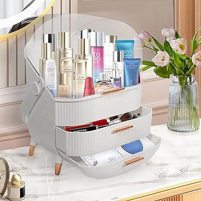 Makeup Storage Box Countertop Portable Vanity Cosmetics Organizer