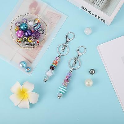 6pcs Decorative Beaded Safe Diy Keychain Beadable Keychain for