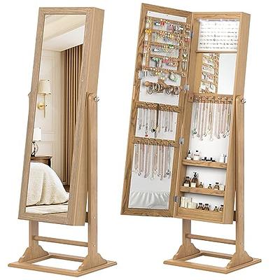 Ikee Design® Natural Wood Rotating Jewelry Earring Storage Display