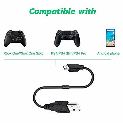 PS4 Controller Wire, 2-Pack 15Ft PS4 Micro USB Cable Xbox Controller  Charging Cable for Playstation 4 Dualshock 4 PS4 Slim/Pro, Xbox One S/X,  Android