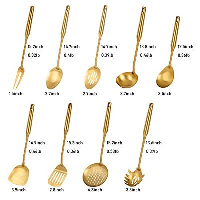 Gold Kitchen Utensils Set, Standcn 9 PCS 304 Stainless Steel All Metal Cooking  Tools with Meat Fork, Solid Spoon, Slotted Spoon, Spatula, Ladle, Skimmer,  Slotted Spatula, Spaghetti Server, Large Spoon - Yahoo Shopping