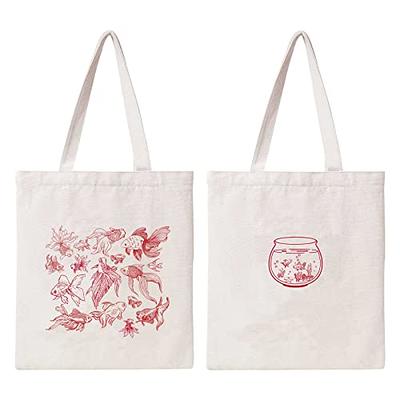 THEYGE Goldfish Canvas Tote Bag Aesthetic Cotton Canvas Bag for Women Gift  Vintage Cute Fish Tote Bag Reusable Grocery Bag Shopping Shoulder Bag Beach  Bag - Yahoo Shopping