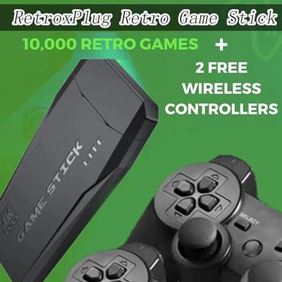 HDMI 4K TV Game Stick Console Built-in 64GB 20000+Retro Games+2 Wireless  Gamepad