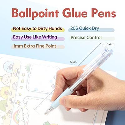 VAMOSEEHI Fine Tip Glue Pen, 6 pcs Quick Dry Glue Pens with 12 Refills,  Apply Glue