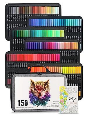 ZSCM Art Duo Tip Brush Markers Set, 60 Colors Fine& Brush Tip Artist  Drawing Pens Set with Coloring Book, for Adult Sketching Journal Planner  School