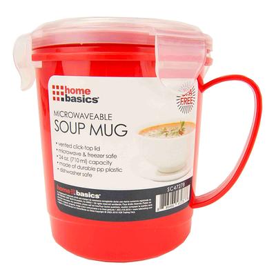 Mind Reader Vented Soup Ceramic Stoneware Mug With Lid