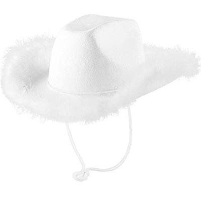 FUDERU Women's Cowboy Hat with Feather Western Hat Halloween Party Costume  Accessory Western Party Hats for (Pink-A, One Size) - Yahoo Shopping