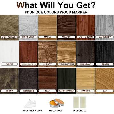 SEISSO Furniture Repair Kit-12 Colors Wood Makers Touch Up & Wood Fillers  for Scratches, Stains, Hardwood Wooden Floors Desks Tables Bedposts and