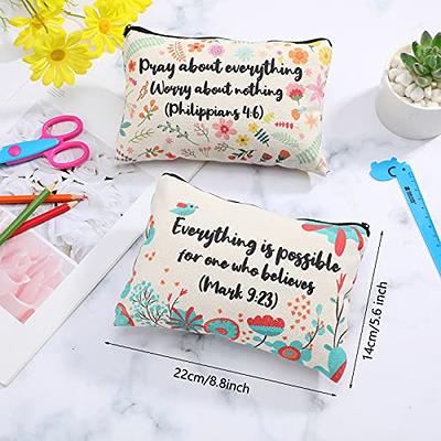  4 Pieces Inspirational Bible Verse Pencil Pouch Christian  Pencil Case Scripture Canvas Makeup Bags for Students Office Journaling  Supplies (Bible Verse Pattern,8.7 x 5.5 Inch) : Arts, Crafts & Sewing