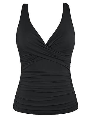 Cindy's aunt Underwire Tankini Tops for Women Ruched Tummy Control