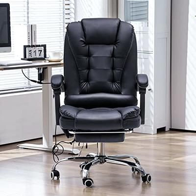 NEO CHAIR Ergonomic Office Chair Desk Chair Mid Back Executive PU Leather  Adjustable Computer Desk Gaming Chair Comfortable Padded Arm Lumbar Support  Rolling Swivel with Wheels (Jet Black) 