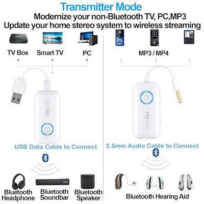 Lavales Wireless Bluetooth 5.3 Audio Transmitter Receiver Adapter for  Airplane, Gym/TVs/Gaming Consoles/Car/PC/Home Stereo, 3.5 mm Jack, AptX  Adaptive/Low Latency,Dual Paring,Rechargeable,HD Stereo - Yahoo Shopping