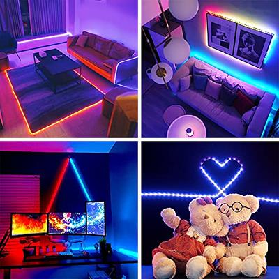 LED Strip Lights 3-50ft Room TV 5050 Music Sync Bluetooth RGB USB Color  Changing