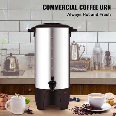 Coffee Urn 30 Cups, 1000W Electric Large Coffee Dispenser with Faucet 5.2L  Stainless Steel Hot Drink Dispenser with Removable Filter for Easy Cleanup