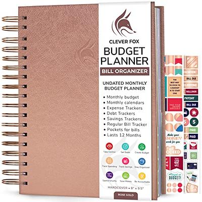 Monthly Budget Planner with Pockets, Bill Organizer Expense Tracker (Blue,  8x10 In)