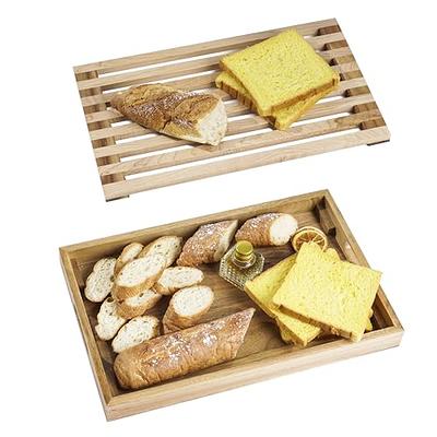WOXINDA Bamboo Bread Guide Bagel Cutter Homemade Bread loaf Cutting Wooden  Tray
