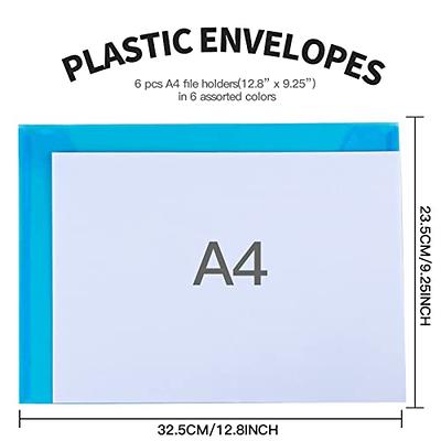 30PCS Plastic Envelopes Poly Envelopes, Document Folders, Snap Button  Closure