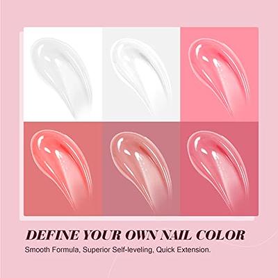 Saviland Poly Extension Gel Nail Kit 6 Colors Poly Nail Gel Kit with Nail Lamp ,Base and Top Coat ,Poly Brush Slip Solution for Builder Nail Gel