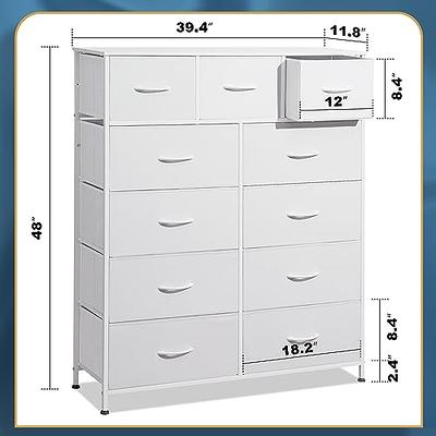 Furnulem White Dresser, Tall Storage Tower Standing Organizer with