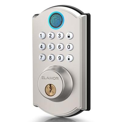 Keyless Entry Door Lock with Handles, Zomnua Fingerprint Door Lock