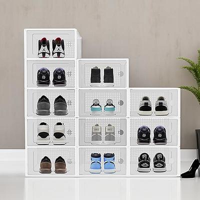 Foldable Shoe Storage Box Sneaker Case Stackable Container Plastic