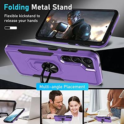 Janmitta Google Pixel 7a Case Built in Slide Camera Lens Cover+Screen  Protector [2 Pcs]+Finger Ring Holder Kickstand,Heavy Duty Shockproof Full  Body