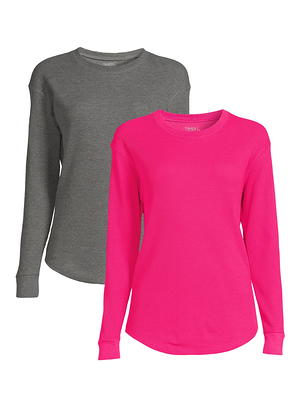 Time and Tru Women's Thermal Top with Long Sleeves, 2-Pack, Sizes XS-XXXL