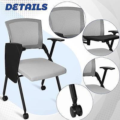  Comfortable Folding Office Chair with PP Backrest,Ergonomic  Home Office Chair with Wheels,Lumbar Support,Modern Desk Chair Conference  Training Chairs Guest Chairs(1 Pack, Gray) : Office Products