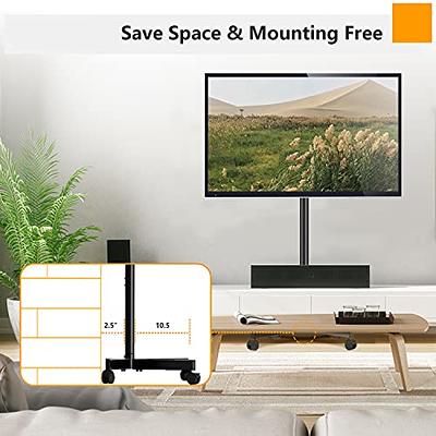 5Rcom Soporte de TV rodante, soporte de TV portátil con Apple TV/Roku Ultra  Mount para TV de pantalla plana de 23 a 60 pulgadas, soporte de TV móvil