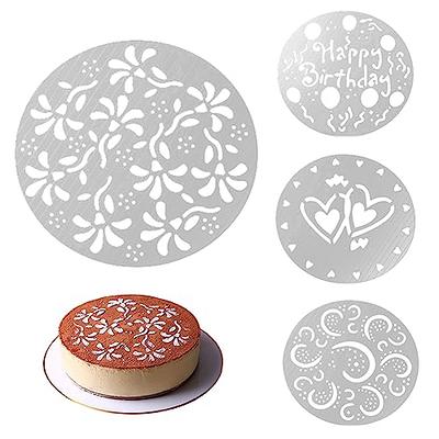Flower Pattern Round Cake - decorating stencil | Topperino