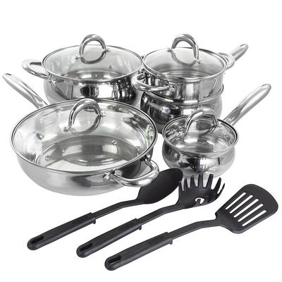 KitchenAid 3-Ply Base Stainless Steel Cookware Set, 11-Piece, Brushed  Stainless Steel - Yahoo Shopping