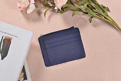 woogwin Womens Slim RFID Credit Card Holder Mini Front Pocket Wallet Coin  Purse Keychain (Crosshatch Blue) - Yahoo Shopping
