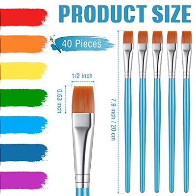 Flat Paint Brushes Watercolor Acrylic Paint Brush Synthetic Nylon Hair  Paintbrush 1 Inch Artist Painting Brush for Detail Painting Oil Watercolor  Fine