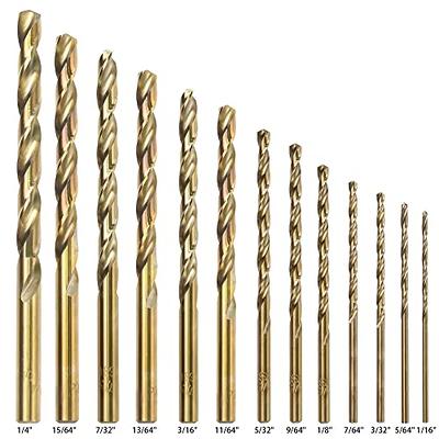 GMTOOLS 13Pcs Cobalt Drill Bits Set, M35 HSS 135 Degree Tip, Twist Jobber  Length Drill Bit Kit for Hardened Metal, Cast Iron, Stainless Steel,  Plastic and Wood with Storage Case 1/16-1/4 