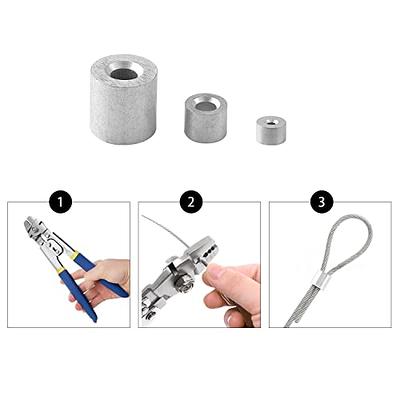 1/8 (3mm) Wire Rope Stop Loop Sleeve Round Crimps for Wire Rope Dia,  Aluminum Crimping Loop Sleeve Round (50 Pcs) - Yahoo Shopping