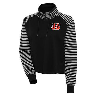 Men's Antigua White Cincinnati Bengals Wordmark Victory Full-Zip Hoodie