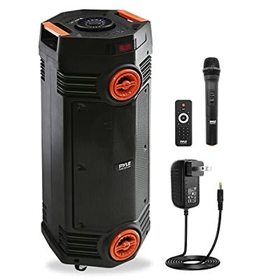 Pyle 300W Remote Control Portable Bluetooth PA Speaker-Dual 6.5”  Rechargeable Indoor/Outdoor BT Karaoke Audio System-Party Lights,LED  Display,FM/AUX/MP3/USB/SD,1/4' in,Handle,Wheels-Wireless Mic - Yahoo  Shopping