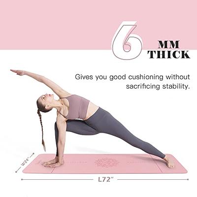 1/4 Inch Extra Thick Non Slip Yoga Mat TPE Double-Sided Fitness Mat for Yoga,Pilates,Workout,Light  Pink 