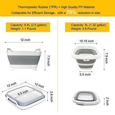 Collapsible Basin Bucket 3.8 Gal(9.4L+5L)-Collapsible Dish Tub Portable  Sink-Foldable Sink Tub Collapsible Bucket for Cleaning Foldable Portable  Plastic Water Supplies Space Saving（Set of 2 Grey） - Yahoo Shopping