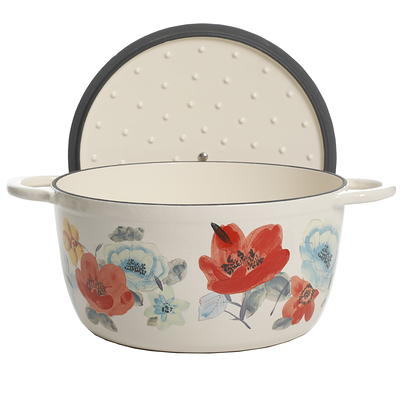 The Pioneer Woman Vintage Floral Enameled Cast Iron 3-Quart Dutch