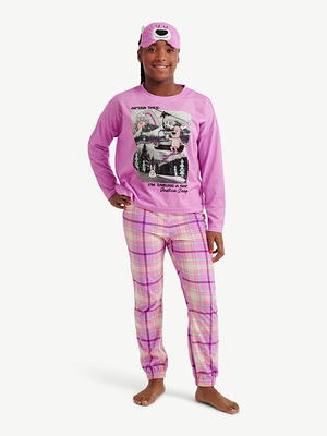 Joyspun Women's Long Sleeve Tee and Joggers Sleep Set with Headband,  3-Piece Pajama Set, Sizes S-3X 