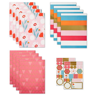 Hallmark Flat Wrapping Paper Sheets with Cutlines on Reverse (12 Folded  Sheets with Sticker Seals) Spring Flowers, Stripes, Pink Hearts for  Valentine's Day, Easter, Mother's Day, Bridal Showers - Yahoo Shopping