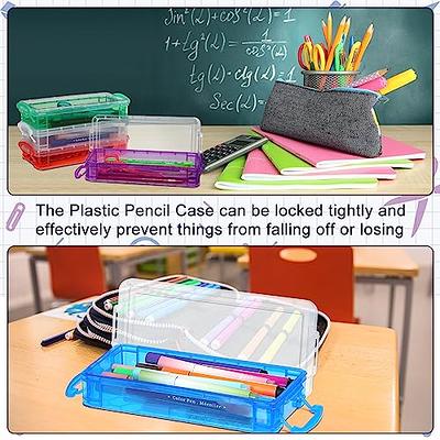 Yeaqee 20 Pcs Clear Crayon Box, 8.5 x 3.9 x 1.6 Inch Pencil Box