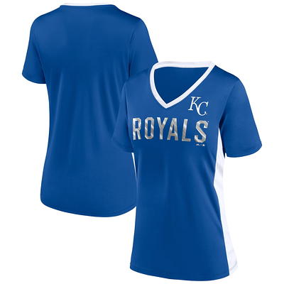 Fanatics Branded Royal/Light Blue Kansas City Royals True Classic League Diva Pinstripe Raglan V-Nec